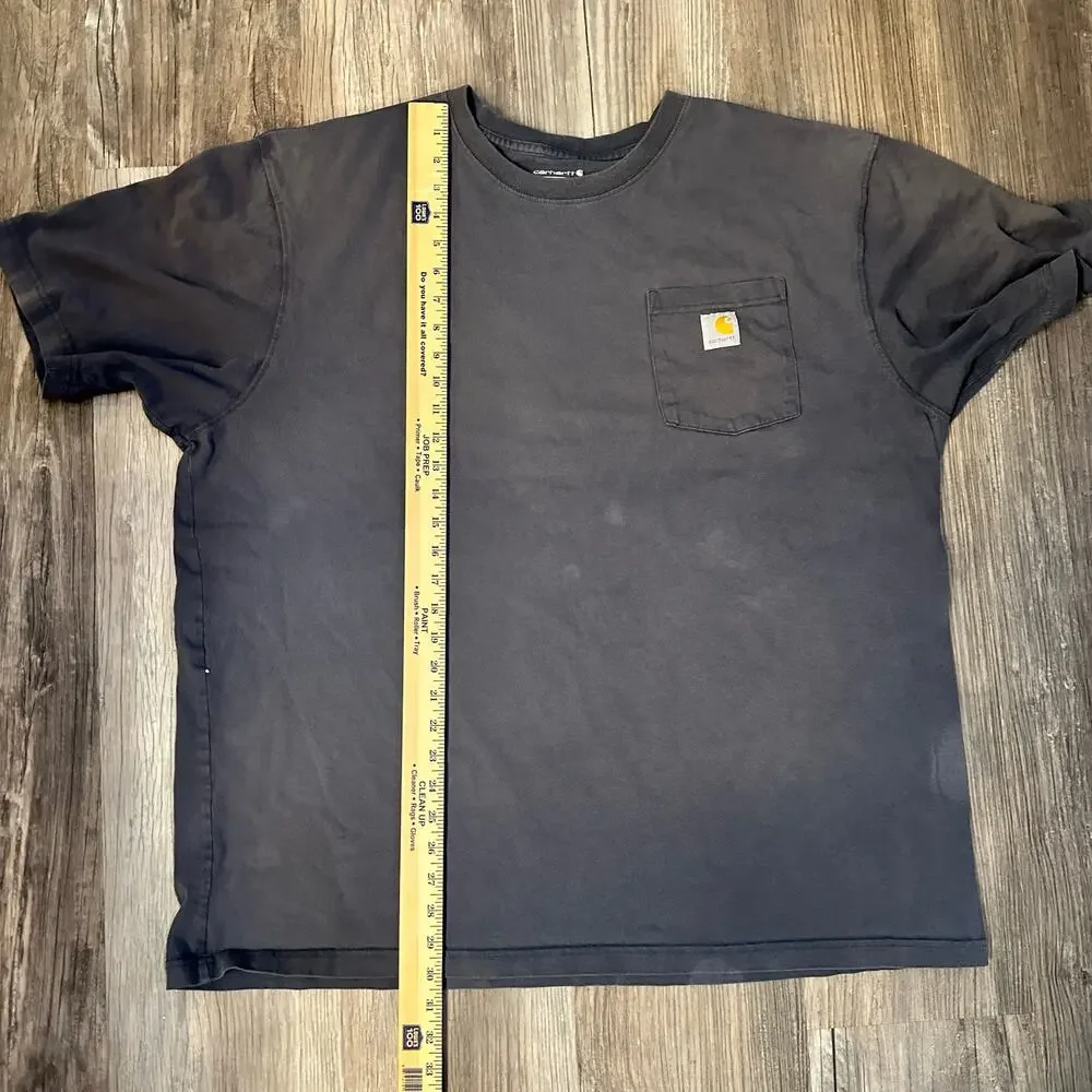 Carhartt Men's 2XL Short Sleeve Loose Fit T Shirt Gray Pocket Work Shirt - Picture 4 of 7